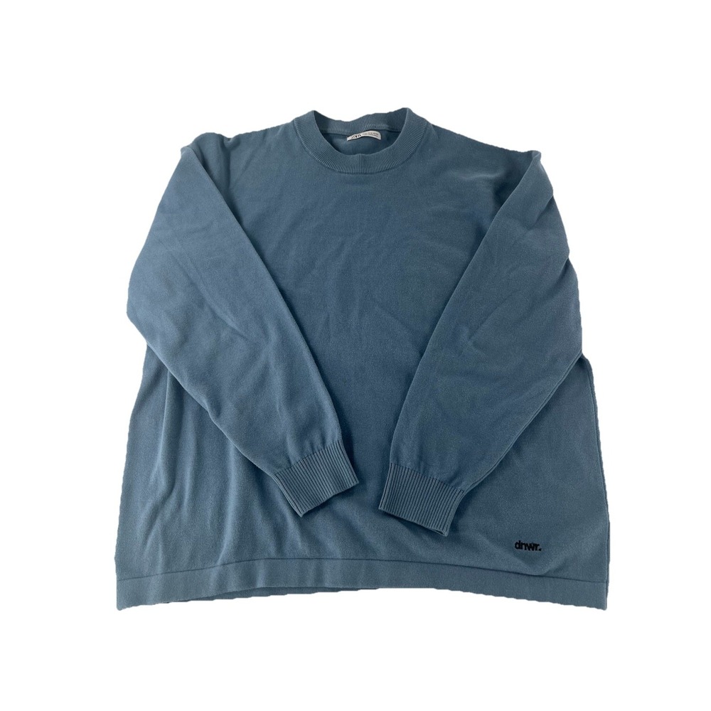 Zara Men's Jumper Size XL X-Large Crew Neck Pullover Blue